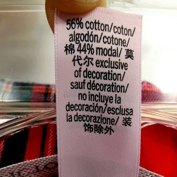 Victoria's Secret Women's S Red Plaid PJ Shirt Top - Picture 11 of 11